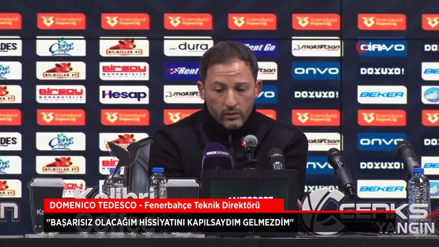 Fenerbahçe Teknik Direktörü Domenico Tedesco: Bugün takım olarak iyi değildik