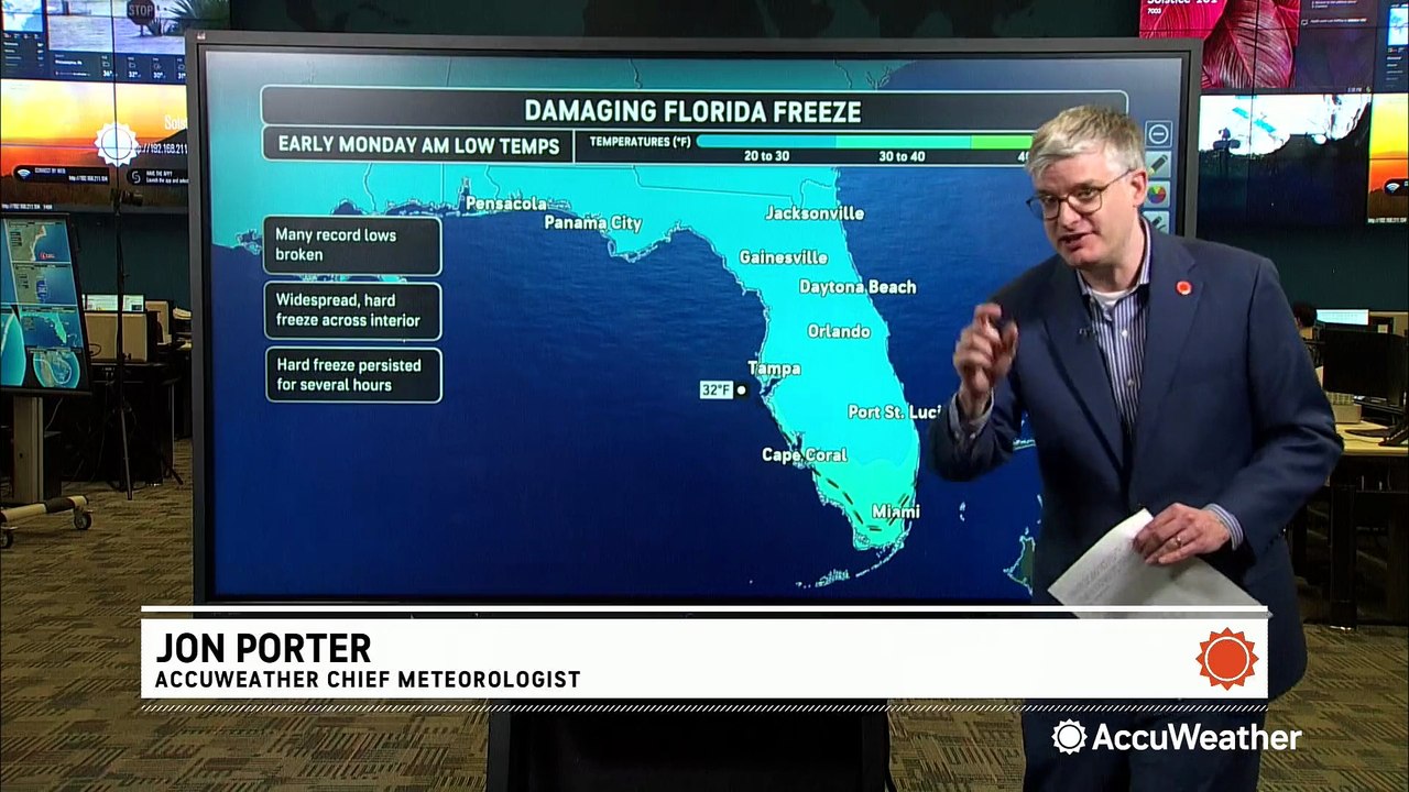 Florida citrus crop hit by damaging freeze as the South faces weeks of cold