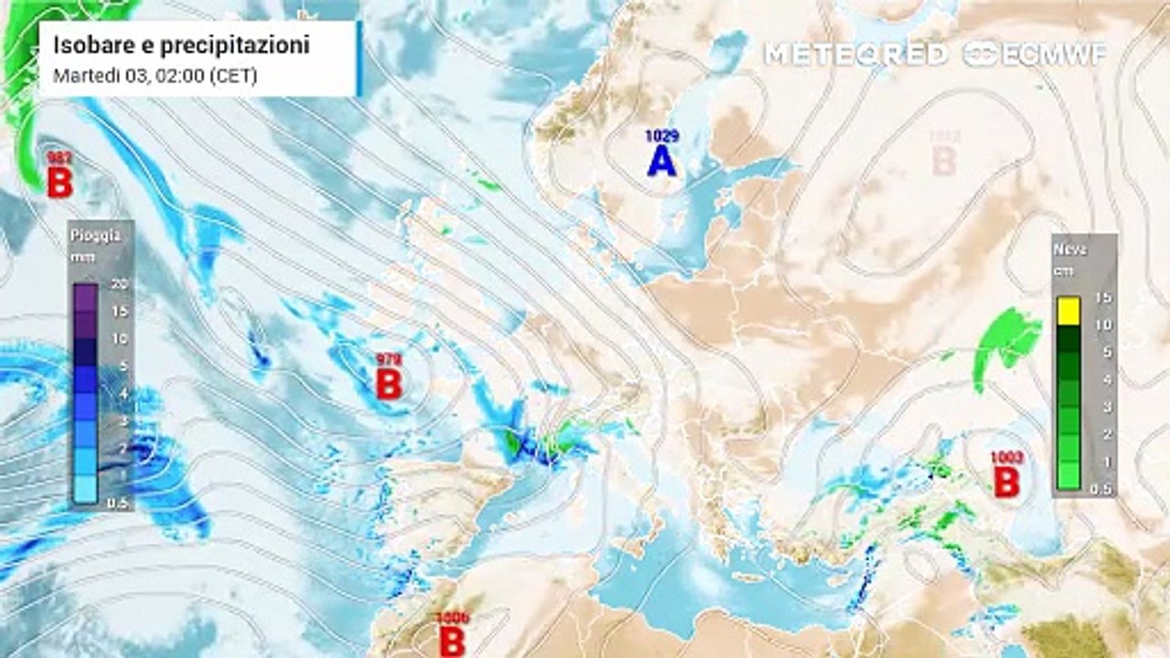 Flusso atlantico senza sosta, venerdì il peggioramento più intenso della settimana, piogge forti e vento a 100 km/h