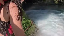 Salto a la poza azul de puente de dios Tamasopo huasteca Potosina San Luis potosí México
