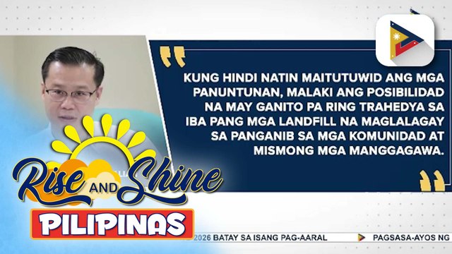 Sen. Sherwin Gatchalian, naghain ng resolusyon para imbestigahan ang gumuhong Binaliw landfill sa Cebu City