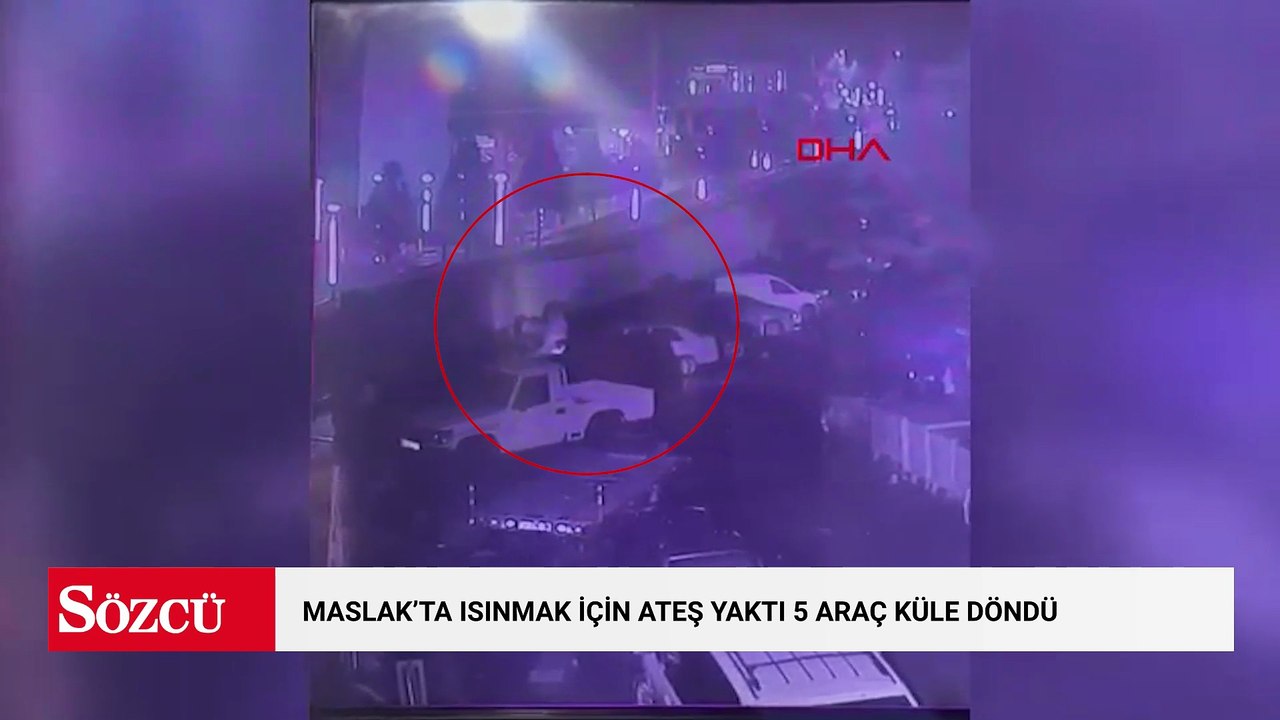 Maslak’ta ısınmak için ateş yaktı 5 araç küle döndü: Ateş yayılınca kaçtım