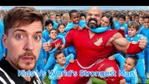100 Kids Vs World's Strongest Man! #mrbeast
