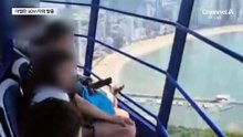 60m 높이서 외줄로 ‘아찔한 탈출’