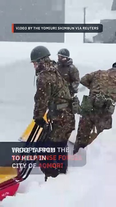Soldiers, snow plows in Japan battle deadly winter storms