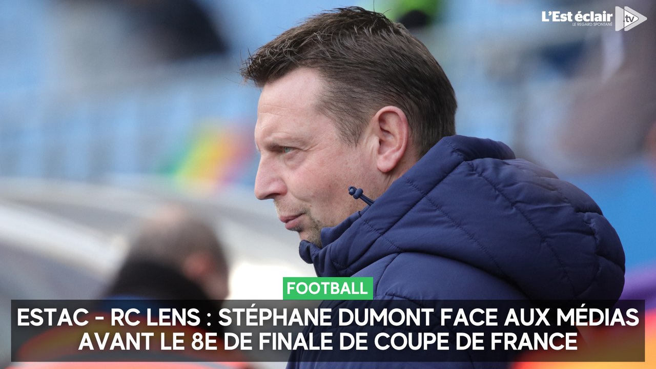 Estac - RC Lens : Stéphane Dumont face aux médias avant le 8e de finale de Coupe de France