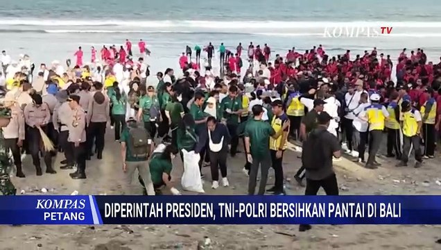 Diperintah Presiden Prabowo, 1.300 Personel Turun TNI-Polri Bersihkan Pantai di Bali