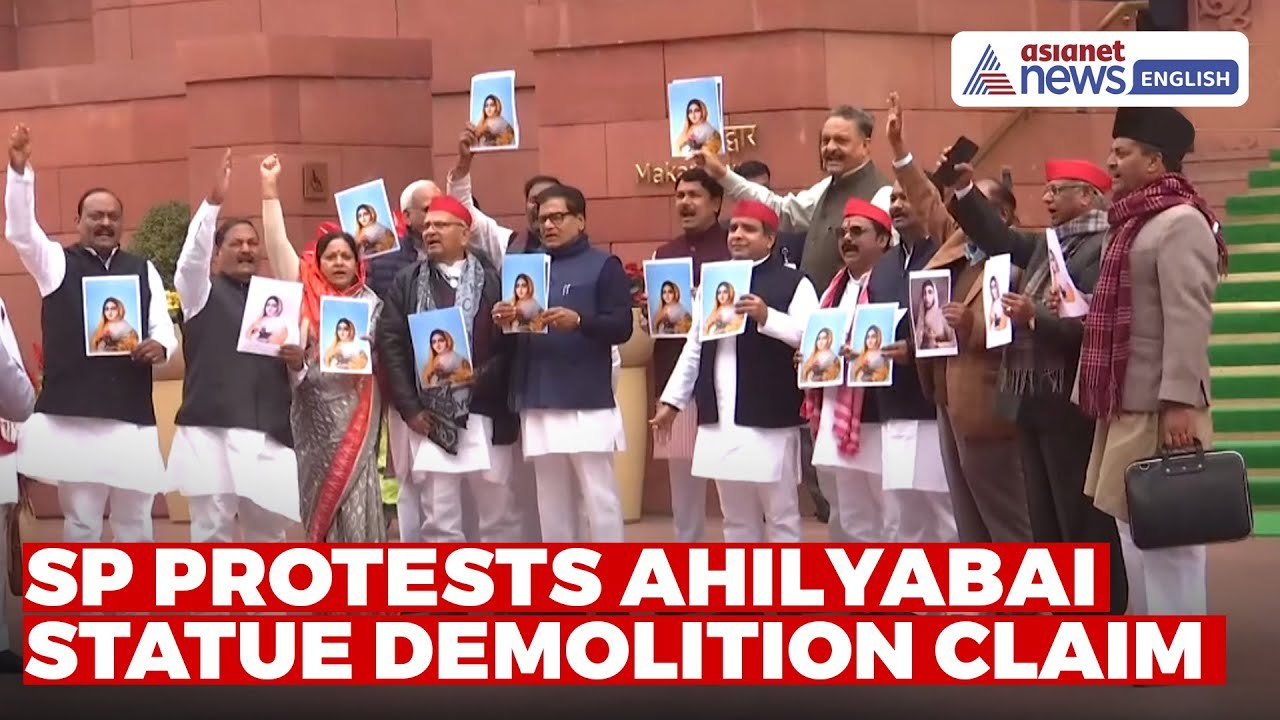 SP MPs Protest Over Alleged Demolition of Ahilyabai Holkar’s Statue in Varanasi