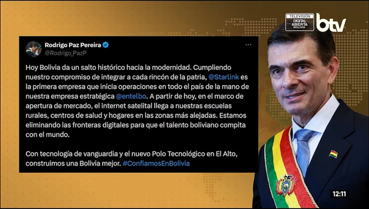 Alta velocidad y baja latencia están en Bolivia con Starlink de SpaceX
