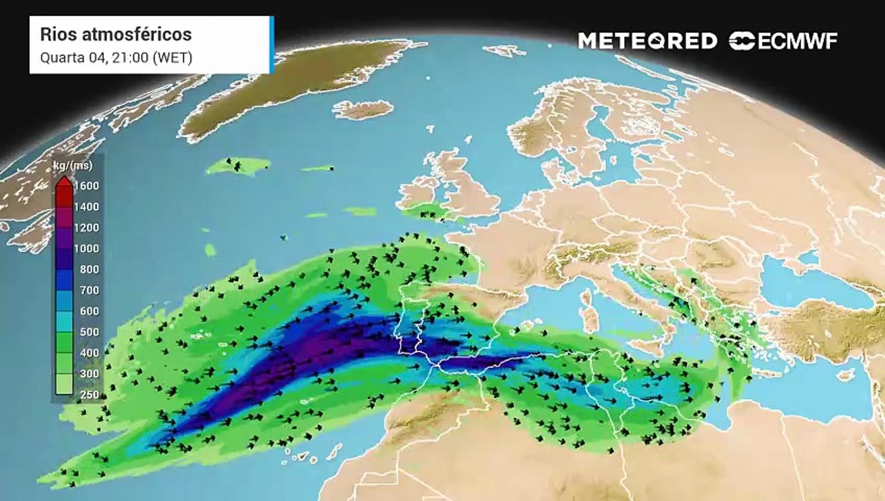 Um rio atmosférico vindo das Caraíbas irá influenciar o estado de tempo em Portugal Continental