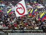 Pueblo de Caracas marcha para exigir la libertad del presidente Maduro y Cilia Flores