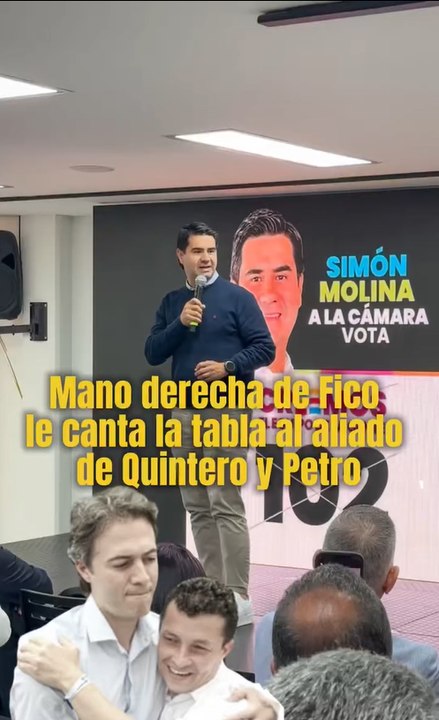 Simón Molina, mano derecha de Federico Gutiérrez le "canta la tabla" a Alejandro Toro, congresista petrista en foro de candidatos.