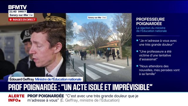 Professeure poignardée à Sanary-sur-Mer: le ministre de l'Éducation nationale appelle à une désescalade de la violence