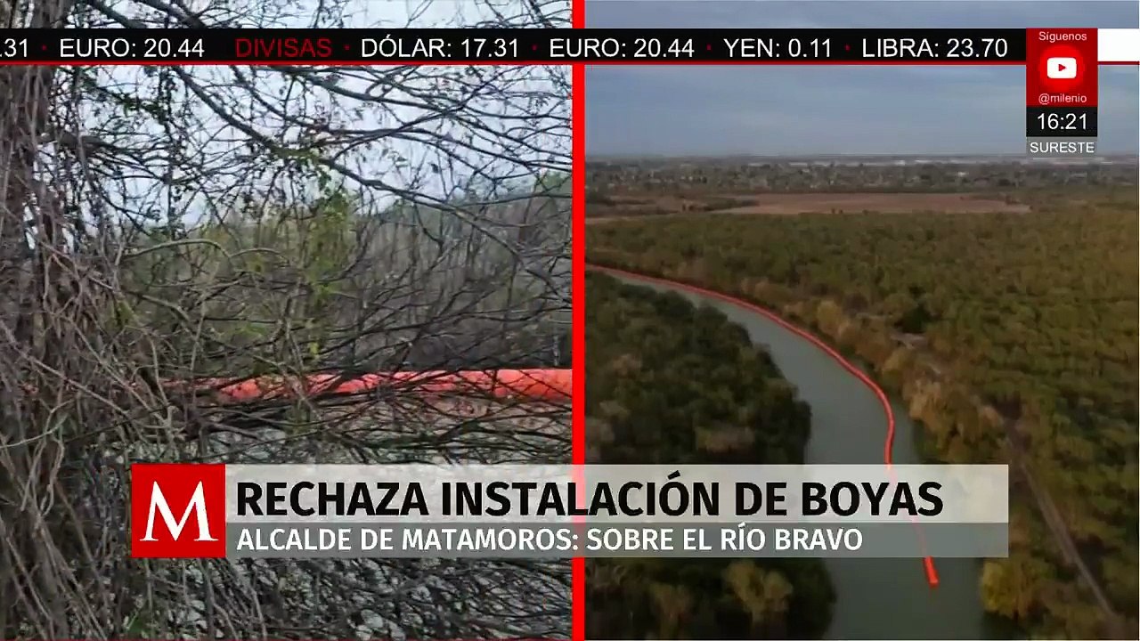 Alcalde de Matamoros rechaza instalación de boyas flotantes sobre el Río Bravo