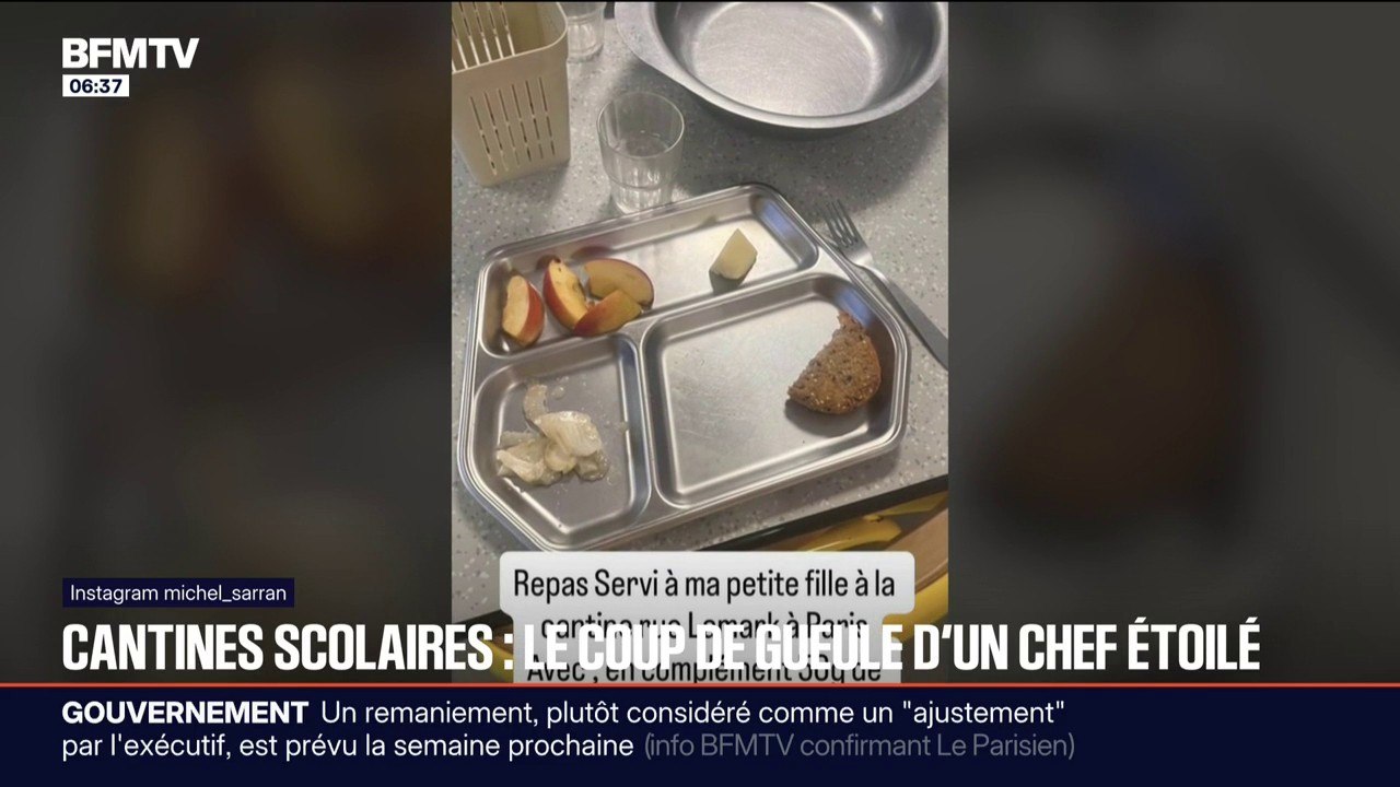 "Mal nourrir les enfants est un vrai problème de santé publique": un chef étoilé s'indigne du repas servi à sa petite-fille dans son école maternelle
