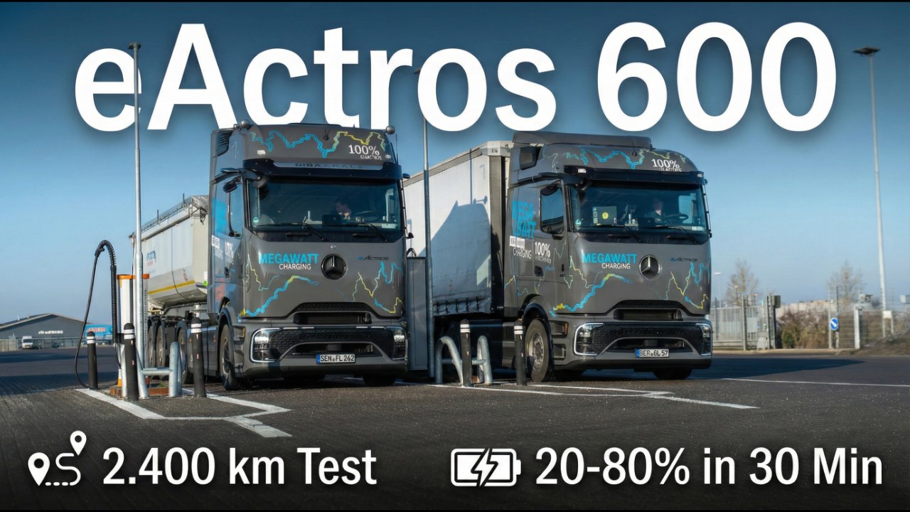 Schneller laden, weiter fahren: eActros 600 auf Härtetest-Route