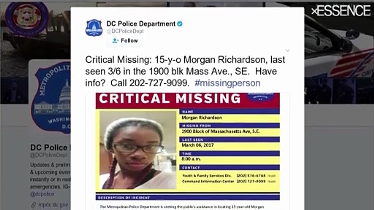 Black Teens Missing In DC