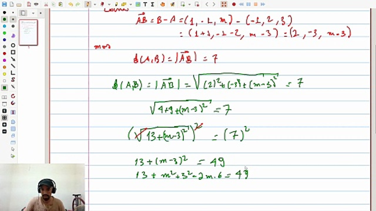 (Exercício 4) [Sec. 3.2.1 - Q.2 - Steinbruch] Calcular m: distância entre os pontos  | VET&GEO-A3.8
