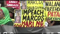 In piazza per l'impeachment del Presidente delle Filippine Marcos