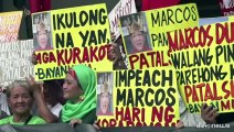 In piazza per l'impeachment del Presidente delle Filippine Marcos