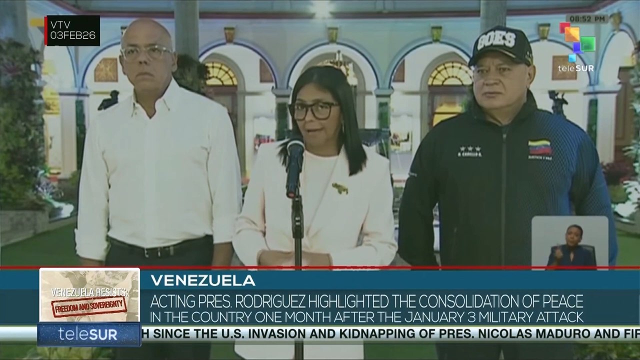 Venezuela: Acting Pres. Rodríguez highlighted the consolidation of peace in the country one month after the January 3 military attack