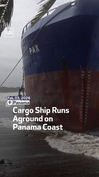 Cargo Ship Runs Aground On Panama Coast