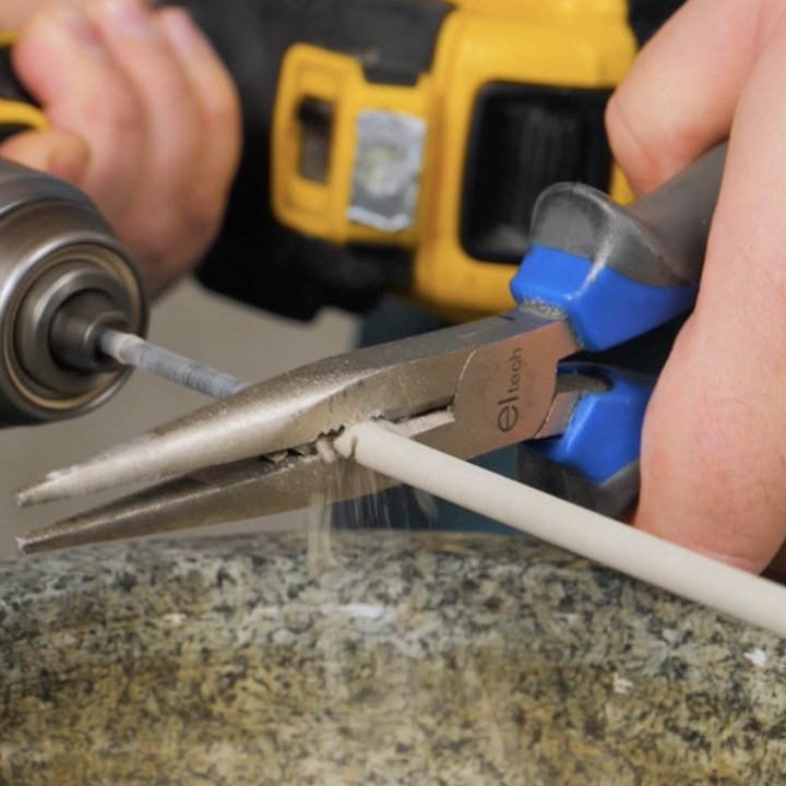 Ceramic roof tile fix using a welding rod 🛖