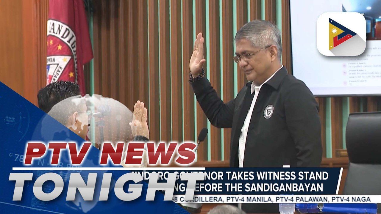 Oriental Mindoro governor takes witness stand during bail hearing before the Sandiganbayan regarding alleged substandard flood control project in Naujan, Oriental Mindoro