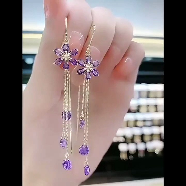 Luxury Green Crystal Tassel Earrings | Elegant Wedding Jewelry