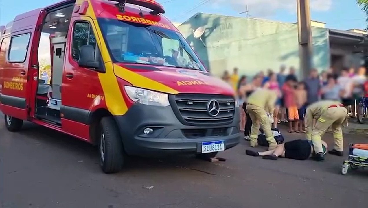Motociclista sofre fraturas no braço e perna após forte batida no Jardim Quebec
