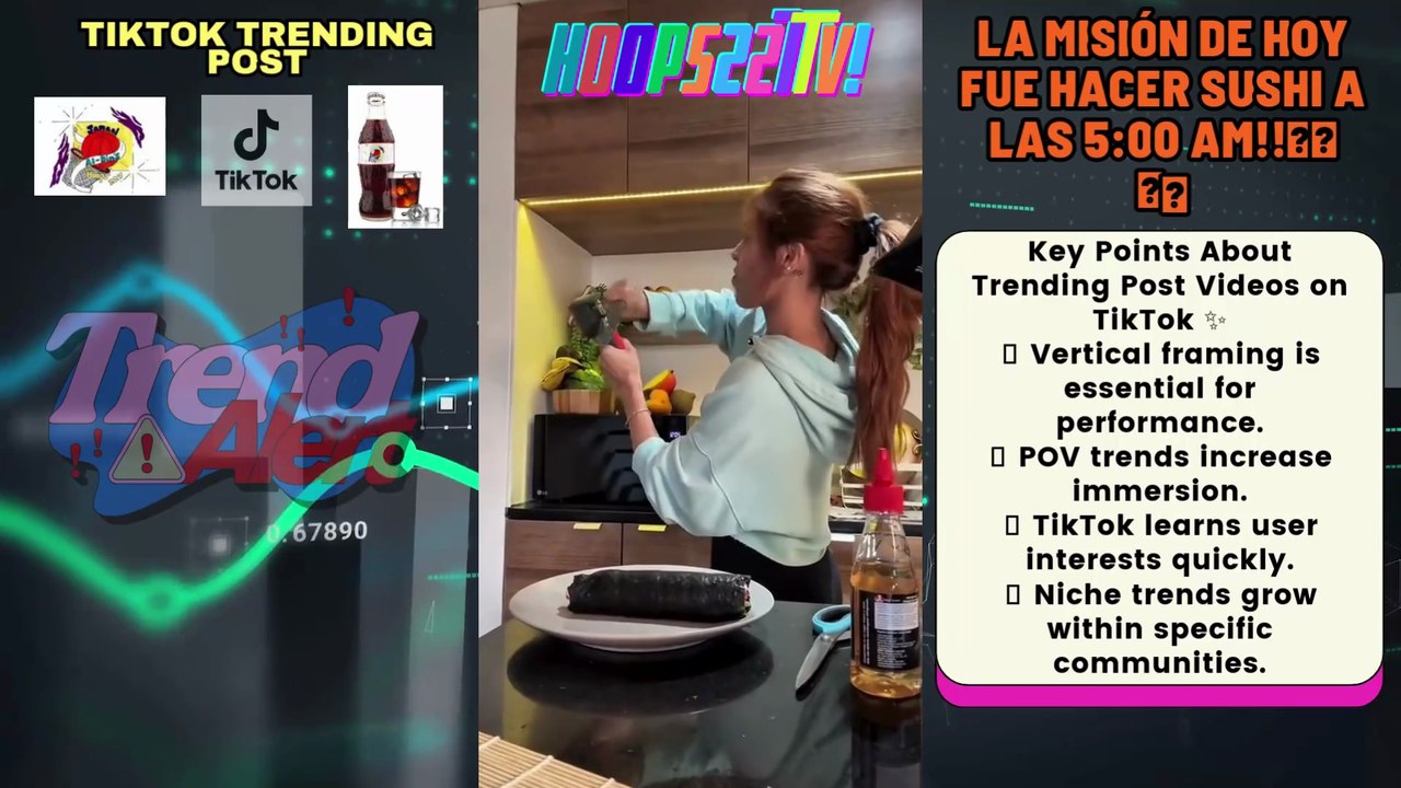 #TikTok✨ #Trending Post: #Alebanana Ep9 La misión de hoy fue hacer sushi a las 5:00 am!!🍱🍣🌚🌙