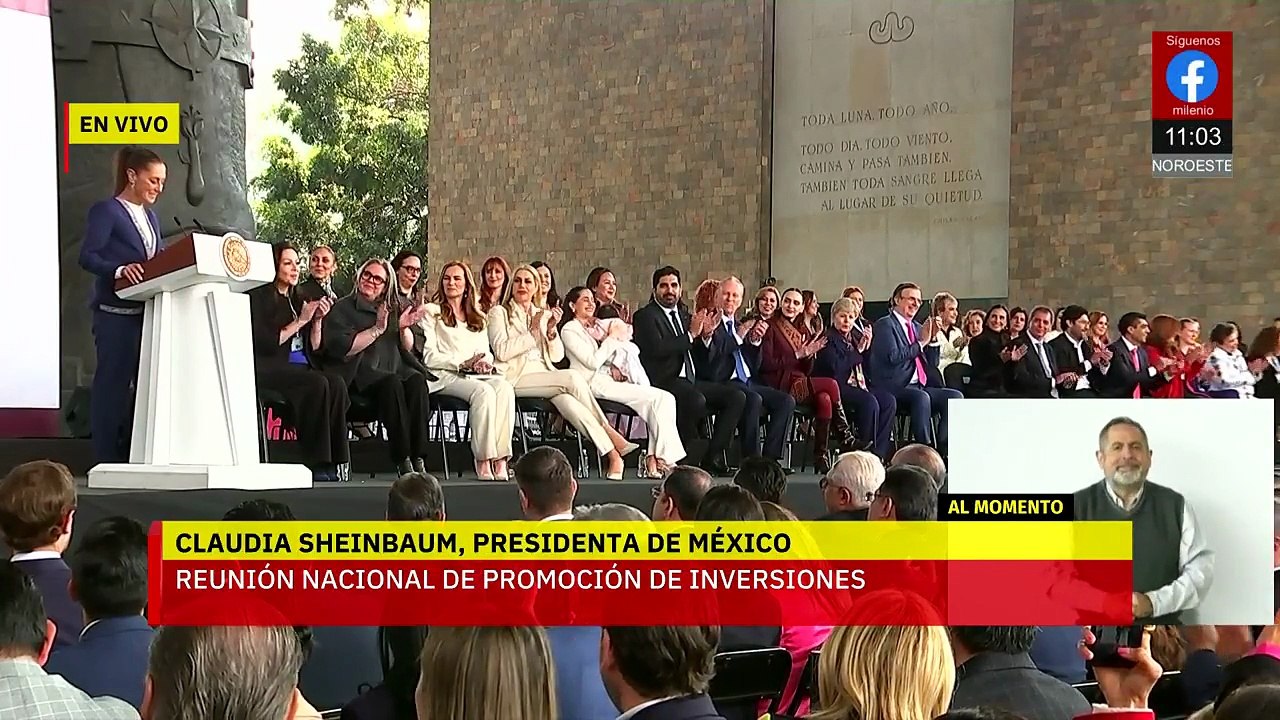 Claudia Sheinbaum, presidenta de México, en la reunión de promoción de inversiones