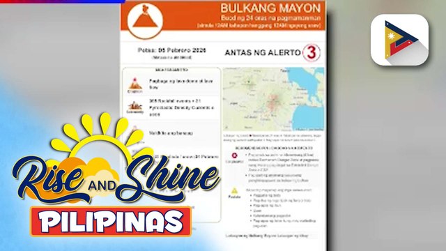Bulkang #Mayon, patuloy ang pag-aalburoto; Iba’t ibang aktibidad, Naitala sa loob ng 24 oras