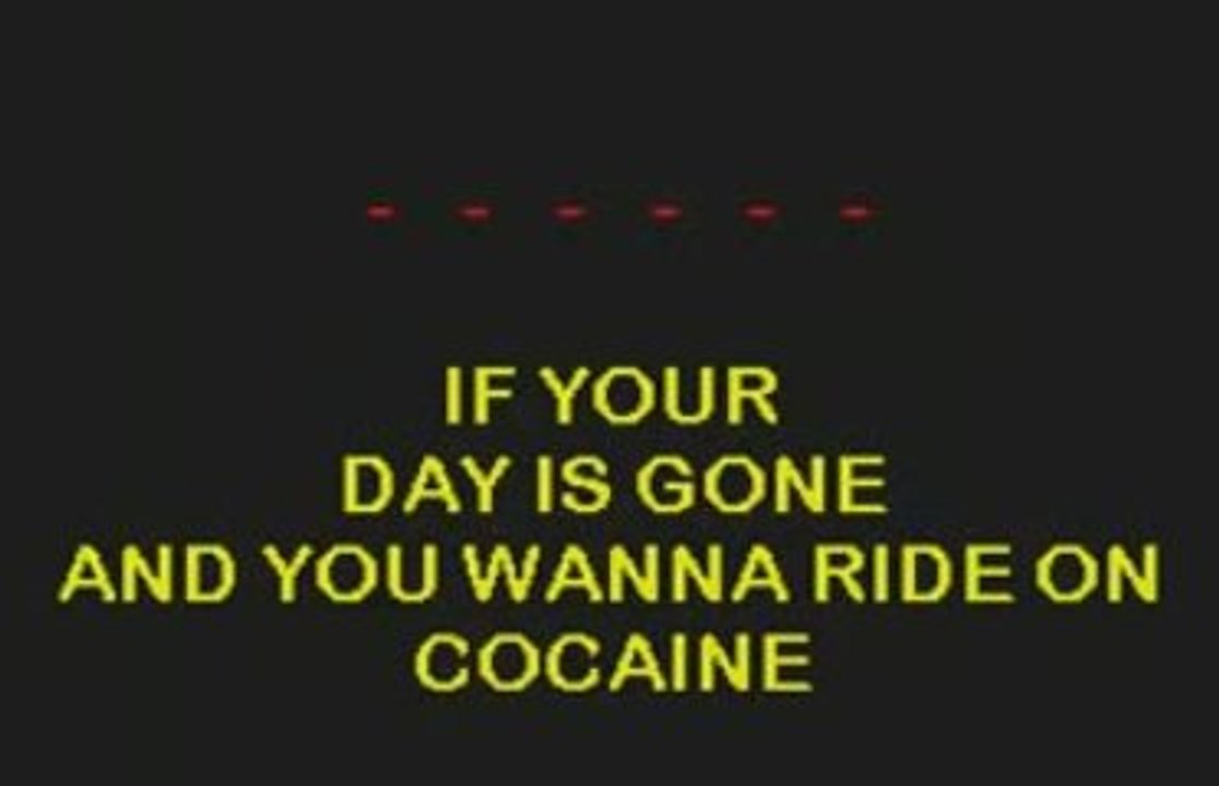 Cocaine - Eric Clapton - Karaoke - Lyrics