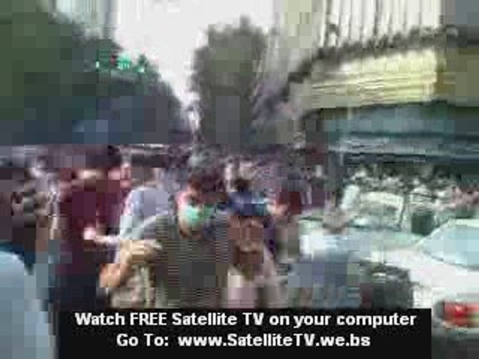 Tehran Iranian Protesters are tear gased at the intersection