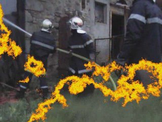 Grange en feu à St/Romain/Gourdon (71) le 14/07/09