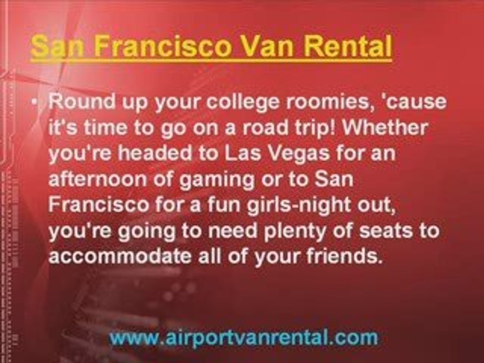 Van Rentals San Francisco