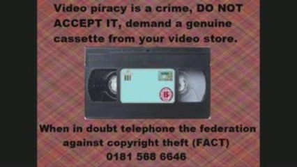 Rapier illegal video cassettes warning