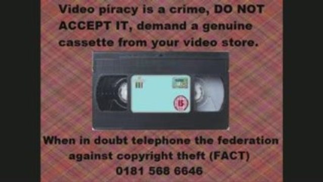 Rapier illegal video cassettes warning