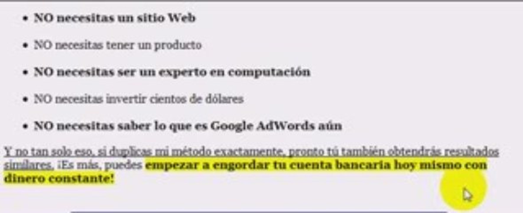 Ganar con google no requiere de mucha inversión
