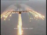 Military Transport AC-130 Aircraft releasing Flares