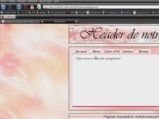 créer son site web : La page de news (part 3)