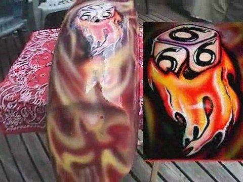 flaming airbrushed fenders