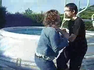 la picine avec Marie