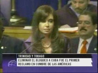 Presidenta Cristina Fernandez Cumbre Americas Trinidad
