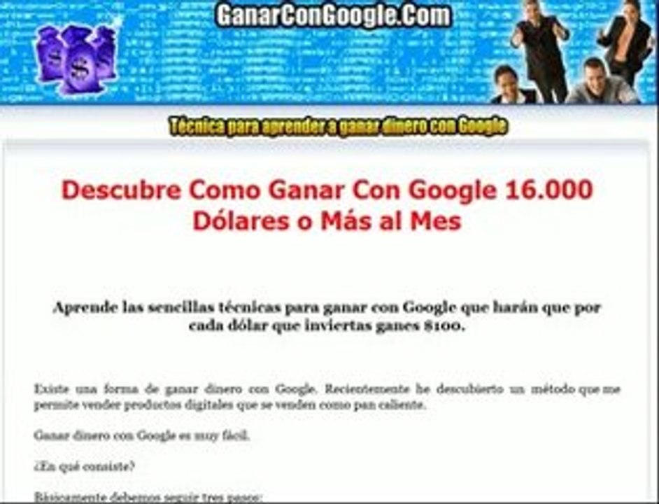 Ganar con google te enseña las técnicas para ganar $16.000