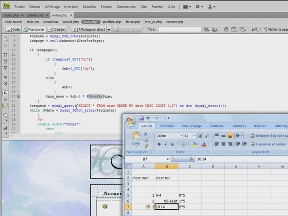 créer son site web : La page de news (part 4)
