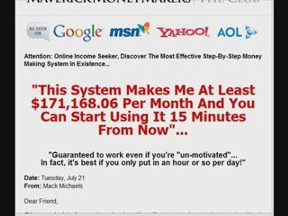 Amazing step by step money making system