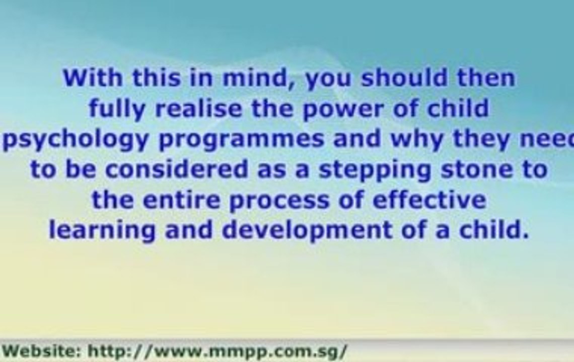 Why Child Psychology Programs Are So Important