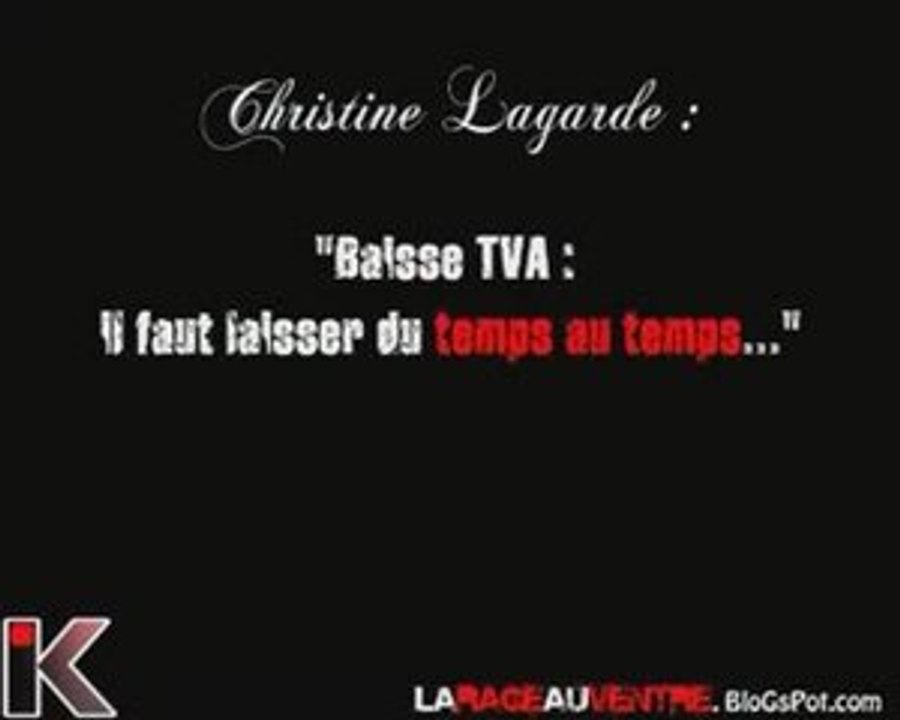 Lagarde "Baisse TVA : il faut laisser du temps au temps"